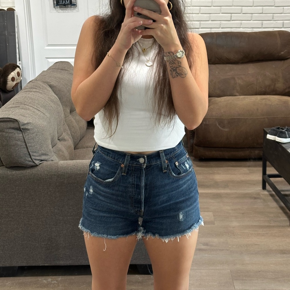 Levi's Dark Blue Jean Shorts for Women
